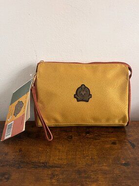 DEADSTOCK Vintage Teflon Yellow & Orange Cosmetic Travel Case